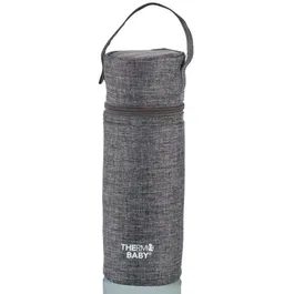 Thermobaby Porte-biberon Isotherme 1 Litre Gris Chiné pour Déplacements avec Poignée de Transport