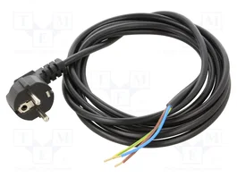 JONEX Câble d'alimentation H05VV-F 3x0,75mm2 3m CEE 7/7 mâle angulaire