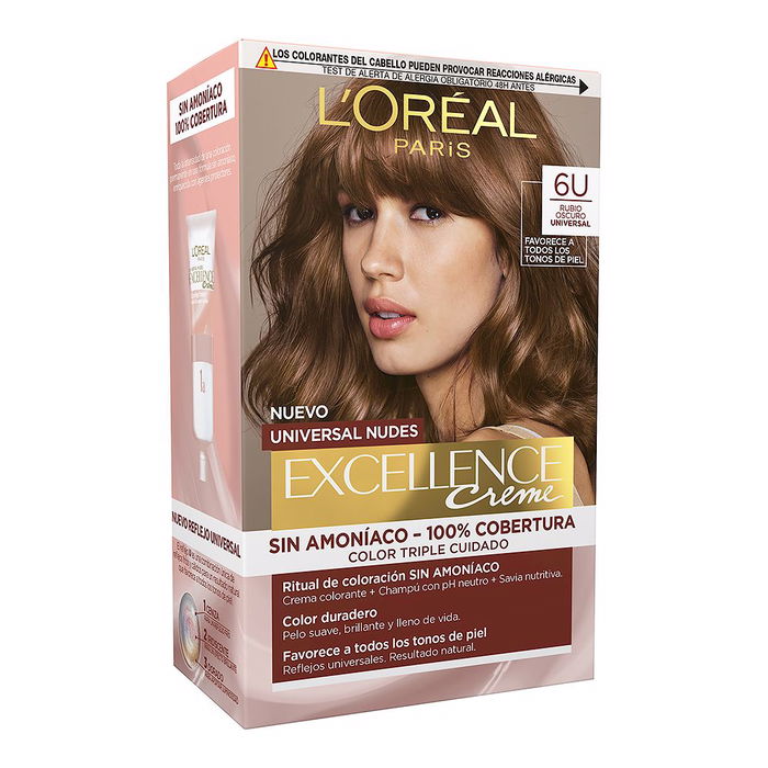 L'Oréal Paris EXCELLENCE NUDES #6u-blond foncé 5 u Teinture Crème Nude Universelle