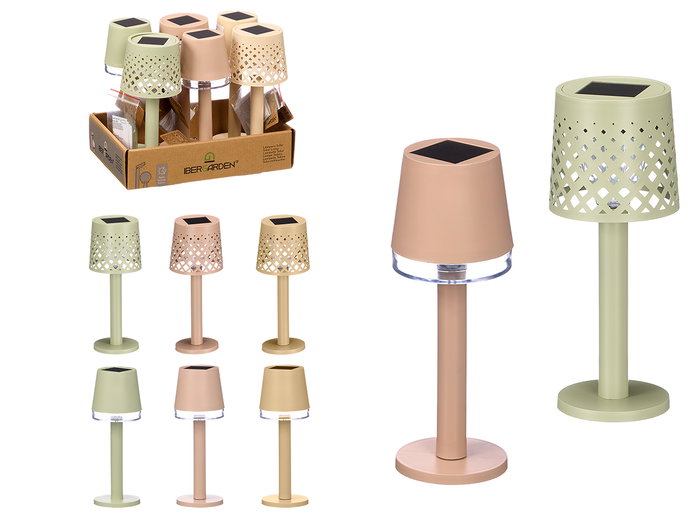 IBERGARDEN Lot de 12 lampes solaires de pied, 2 modèles, 3 couleurs IBERGARDEN Lot de 12 lampes solaires de pied, 2 modèles, 3 couleurs