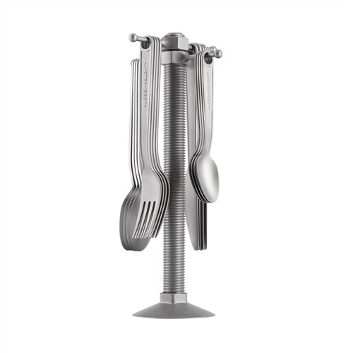 Alessi VA02 SET - Set de 16 couverts Virgil Ablox en acier inoxydable 18/10 - 4 cuillères, fourchettes, couteaux et cuillères à café