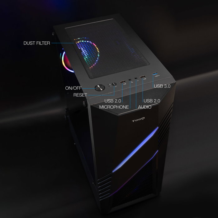 Tooq TQGCC102-B Boîtier PC Gaming Semitour Biohazard Noir ATX/Micro-ATX/Mini-ITX USB 3.0 Tooq TQGCC102-B Boîtier PC Gaming Semitour Biohazard Noir ATX/Micro-ATX/Mini-ITX USB 3.0