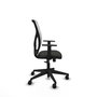 Chaise Motilla Synchro 3 positions tissu Noir Maille Blanc Base pyramidale noire Accoudoir 1D Sans appui-tête Roulettes 65mm nylon