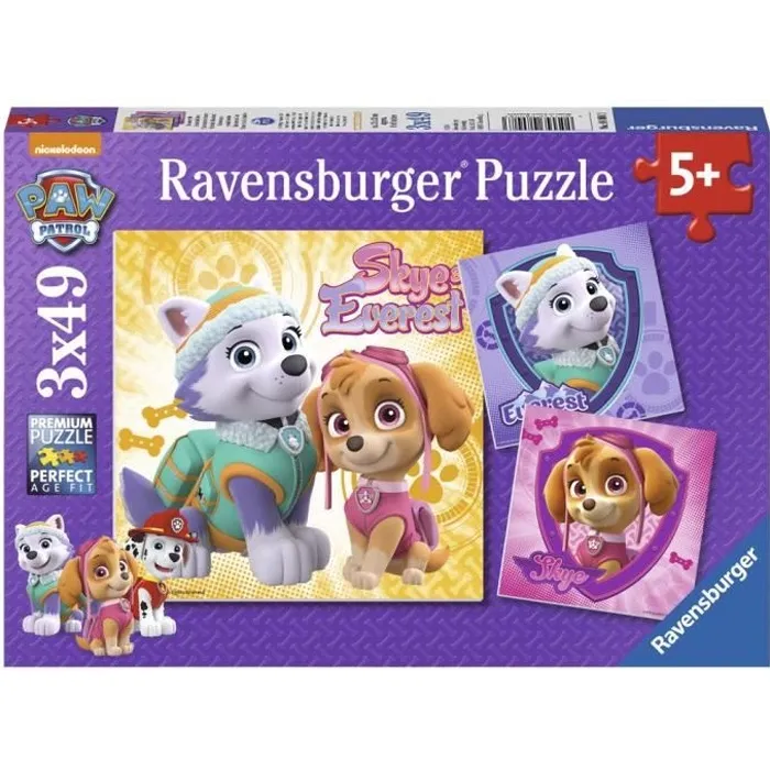 Ravensburger - Puzzle 3x49 pièces La Pat' Patrouille - Charmantes chiennes - Puzzle pour enfants dès 5 ans Ravensburger - Puzzle 3x49 pièces La Pat' Patrouille - Charmantes chiennes - Puzzle pour enfants dès 5 ans