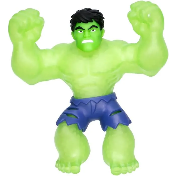 Heroes Of Goo Jit Zu Figurine Hulk Glow Surge 11 cm - Marvel - Figurine extensible lumineuse phosphorescente avec texture craquante