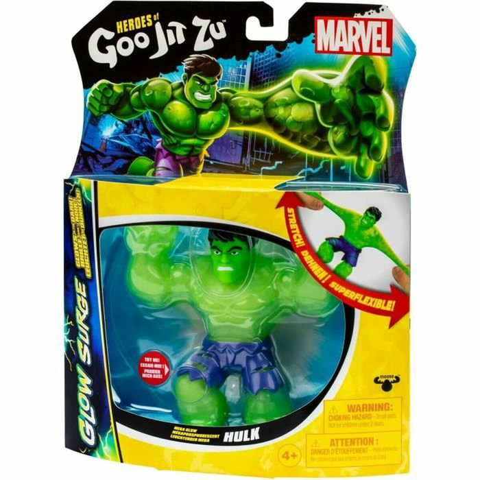 Heroes Of Goo Jit Zu Hulk Glow Surge 11cm, Figurine lumineuse et extensible de Marvel Heroes Of Goo Jit Zu Hulk Glow Surge 11cm, Figurine lumineuse et extensible de Marvel
