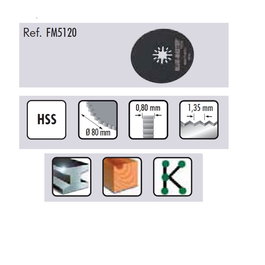 DUVER FM5120 - Fraise HSS à denture droite 80 mm pour formes oscillantes