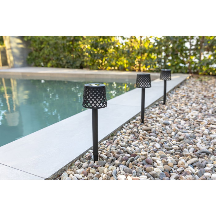 New Garden Gretita Lampe de Jardin Solaire, Lot de 4, Noir