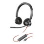 HP Poly Blackwire 3320 USB-C Casque Stéréo Noir avec Adaptateur USB-A/C