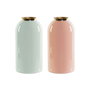 Vase DKD Home Decor Vert Doré Corail Fer Laqué 13 x 13 x 25 cm (2 Unités)