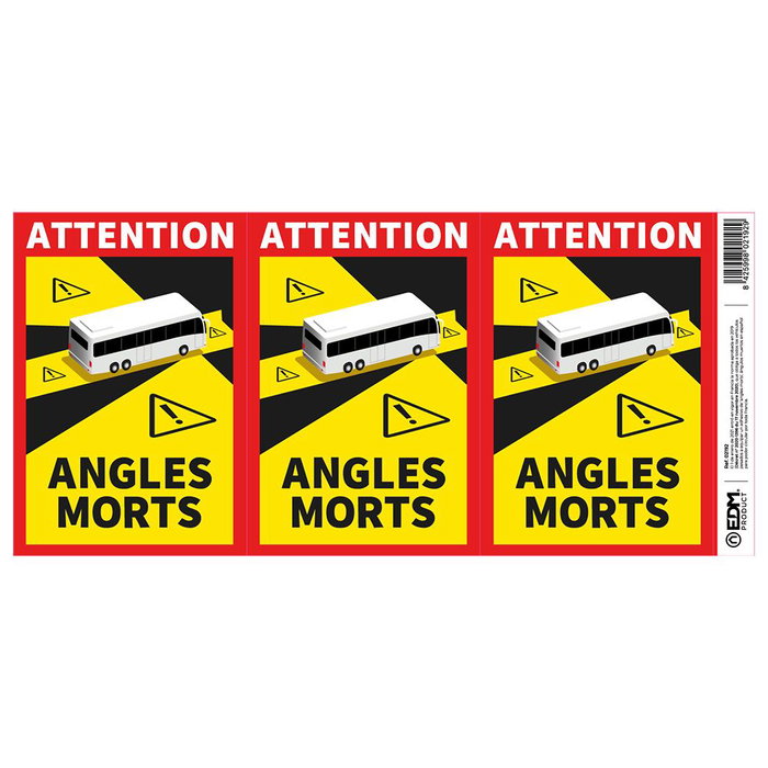 Adhésifs EDM 02192 Angles Morts 17 x 25 cm Le Bus 3 Unités Adhésifs EDM 02192 Angles Morts 17 x 25 cm Le Bus 3 Unités