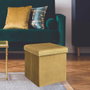 Home Deco Factory Pouf de rangement Giulia Jaune Moutarde