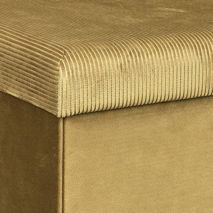 Home Deco Factory Pouf de rangement Giulia Jaune Moutarde