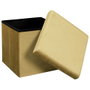 Home Deco Factory Pouf de rangement Giulia Jaune Moutarde