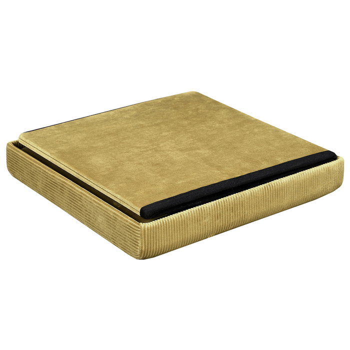 Home Deco Factory Pouf de rangement Giulia Jaune Moutarde