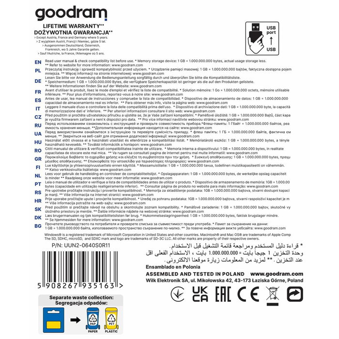 GOODRAM Clé USB 64 Go USB 2.0 Argent