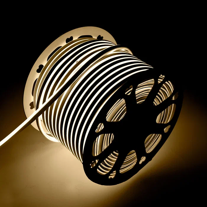 Bande LED Néon Flex 6W 4200K 24V 8x16mm Simple 120xSMD2835 6W/M x1M 40.000H - Coupe 5CM HONSPVC8x16S220CMW