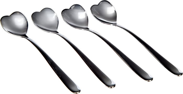 Alessi AMMI08/7 - Set de 4 cuillères à thé en forme de cœur en acier inoxidable 18/10 de Miriam Mirri, série Big Love Alessi AMMI08/7 - Set de 4 cuillères à thé en forme de cœur en acier inoxidable 18/10 de Miriam Mirri, série Big Love