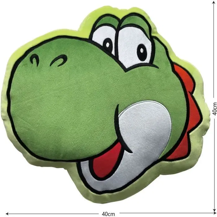 Mario Bros Coussin décoratif en microfibre visage de Yoshi 40 cm - Personnage Super Mario, rembourrage doux, pour chambre ou salon Mario Bros Coussin décoratif en microfibre visage de Yoshi 40 cm - Personnage Super Mario, rembourrage doux, pour chambre ou salon