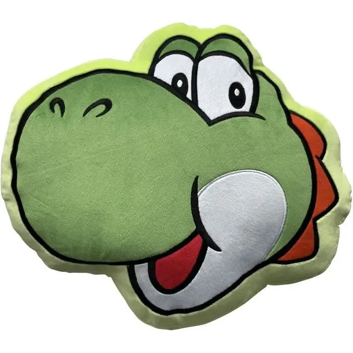 Mario Bros Coussin décoratif en microfibre visage de Yoshi 40 cm - Personnage Super Mario, rembourrage doux, pour chambre ou salon Mario Bros Coussin décoratif en microfibre visage de Yoshi 40 cm - Personnage Super Mario, rembourrage doux, pour chambre ou salon