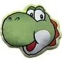 Mario Bros Coussin décoratif en microfibre visage de Yoshi 40 cm - Personnage Super Mario, rembourrage doux, pour chambre ou salon