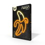 Forever Lampe Néon LED Banana Blanc/Jaune avec Pied pour Suspension Murale — Alimentation USB ou Piles