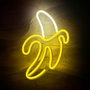 Forever Lampe Néon LED Banana Blanc/Jaune avec Pied pour Suspension Murale — Alimentation USB ou Piles
