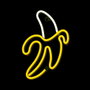 Forever Lampe Néon LED Banana Blanc/Jaune avec Pied pour Suspension Murale — Alimentation USB ou Piles