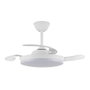 Cristalrecord Milky S Eco Ventilateur de plafond blanc avec LED et pales rétractables