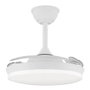 Cristalrecord Milky S Eco Ventilateur de plafond blanc avec LED et pales rétractables