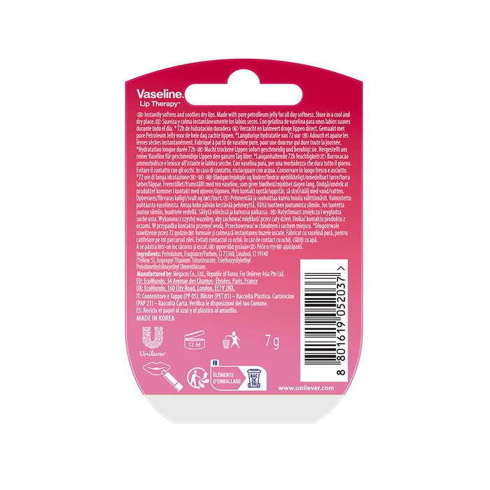 Vaseline Baume à Lèvres Teinté Rose 7g