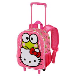 Karactermania Valise à roulettes pour enfant 34 cm Trolley 3D Funny Hello Kitty avec compartiment principal et poches latérales