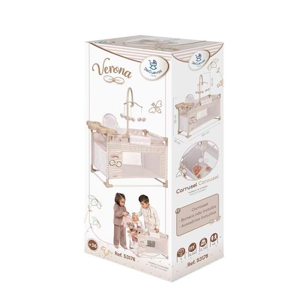 Decuevas - Armoire à langer pliable avec accessoires pour poupées jusqu'à 42 cm - Chambre de poupée en métal, plastique et polyester