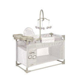Decuevas - Armoire à langer pliable avec accessoires pour poupées jusqu'à 42 cm - Chambre de poupée en métal, plastique et polyester