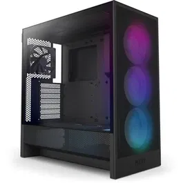 Nzxt H5 Flow RGB CC-H52FB-R1 - Boîtier PC moyen-tour ATX avec ventilateurs RGB inclus, mesh optimisé et gestion des câbles - Noir