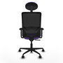 PIQUERAS Y CRESPO Chaise Zulema Synchro Violet/Noir avec Appui-tête et Accoudoirs 2D