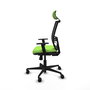 Chaise Yunquera Synchro 4 positions tissu Vert pistache Maille Noir Base en nylon noir Accoudoir 1D Appui-tête 1D Roulettes 65mm nylon