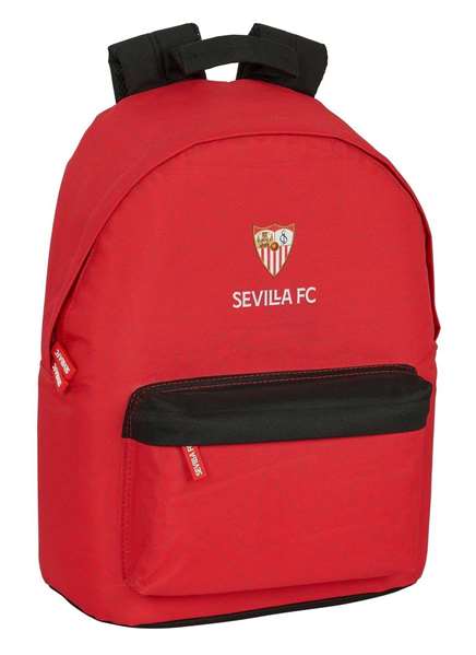 Safta Mochila Sevilla FC - Sac à dos pour ordinateur portable 14,1 pouces, polyester 600D, dimensions 31x41x16 cm, rouge et noir