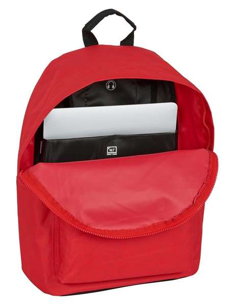 Safta Mochila Sevilla FC - Sac à dos pour ordinateur portable 14,1 pouces, polyester 600D, dimensions 31x41x16 cm, rouge et noir