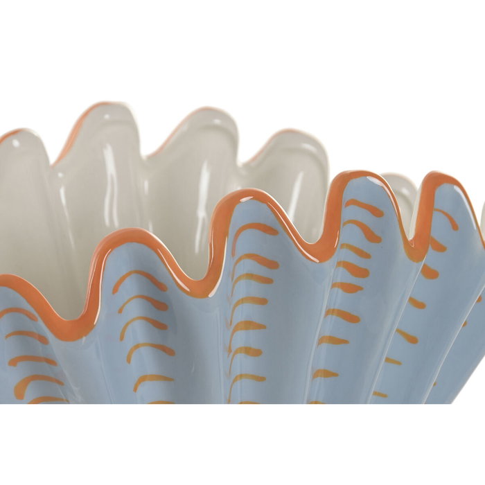 Home ESPRIT Vase Coquillage méditerranéen Bleu Orange en Grès Home ESPRIT Vase Coquillage méditerranéen Bleu Orange en Grès