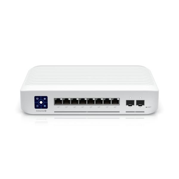 Ubiquiti USW Enterprise 8 PoE - Commutateur managé Gigabit PoE+, 8 ports 2.5GbE RJ45, 2 ports 10G SFP+, L3, écran tactile