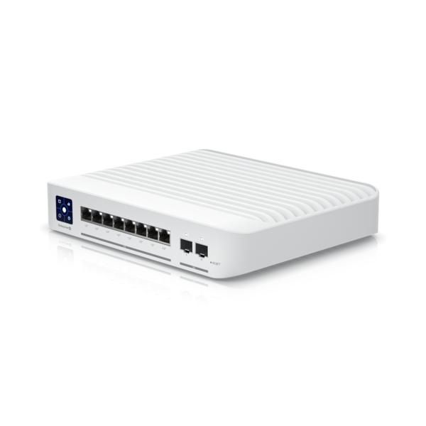 Ubiquiti USW Enterprise 8 PoE - Commutateur managé Gigabit PoE+, 8 ports 2.5GbE RJ45, 2 ports 10G SFP+, L3, écran tactile