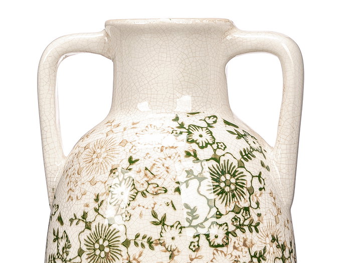 Giftdecor Jarron Nonna 2 Anses Vert Beige 38cm Céramique (Set de 4)
