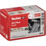 Fischer SX Plus 6x30, Lot de 100 chevilles à expansion en nylon gris