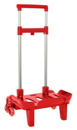 Safta Chariot de transport pour cartables et sacs pliable, 3 roues, trolley rouge, dimensions 32 x 88 x 23.5 cm