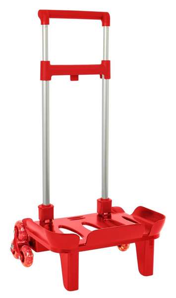 Safta Chariot de transport pour cartables et sacs pliable, 3 roues, trolley rouge, dimensions 32 x 88 x 23.5 cm