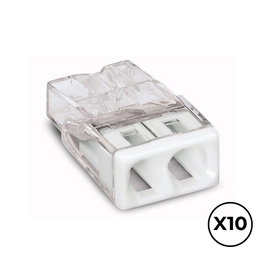 Wago Connecteur rapide 2 voies 0,5-2,5 mm² transparent/blanc 10 unités 450V 24A