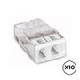 Wago Connecteur rapide 2 voies 0,5-2,5 mm² transparent/blanc 10 unités 450V 24A