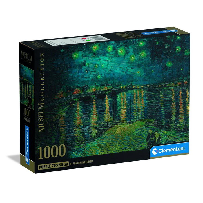 CLEMENTONI Puzzle La Nuit Étoilée sur le Rhône de Van Gogh Museum 1000 Pièces - 70x50 cm CLEMENTONI Puzzle La Nuit Étoilée sur le Rhône de Van Gogh Museum 1000 Pièces - 70x50 cm
