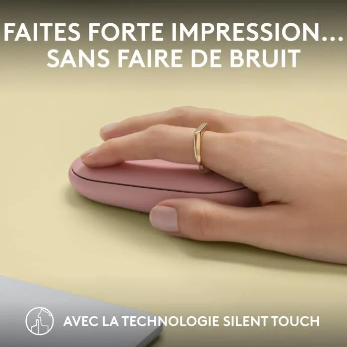 Logitech Pebble Mouse 2 M350s - Souris sans fil Bluetooth multidispositif - Rose Logitech Pebble Mouse 2 M350s - Souris sans fil Bluetooth multidispositif - Rose
